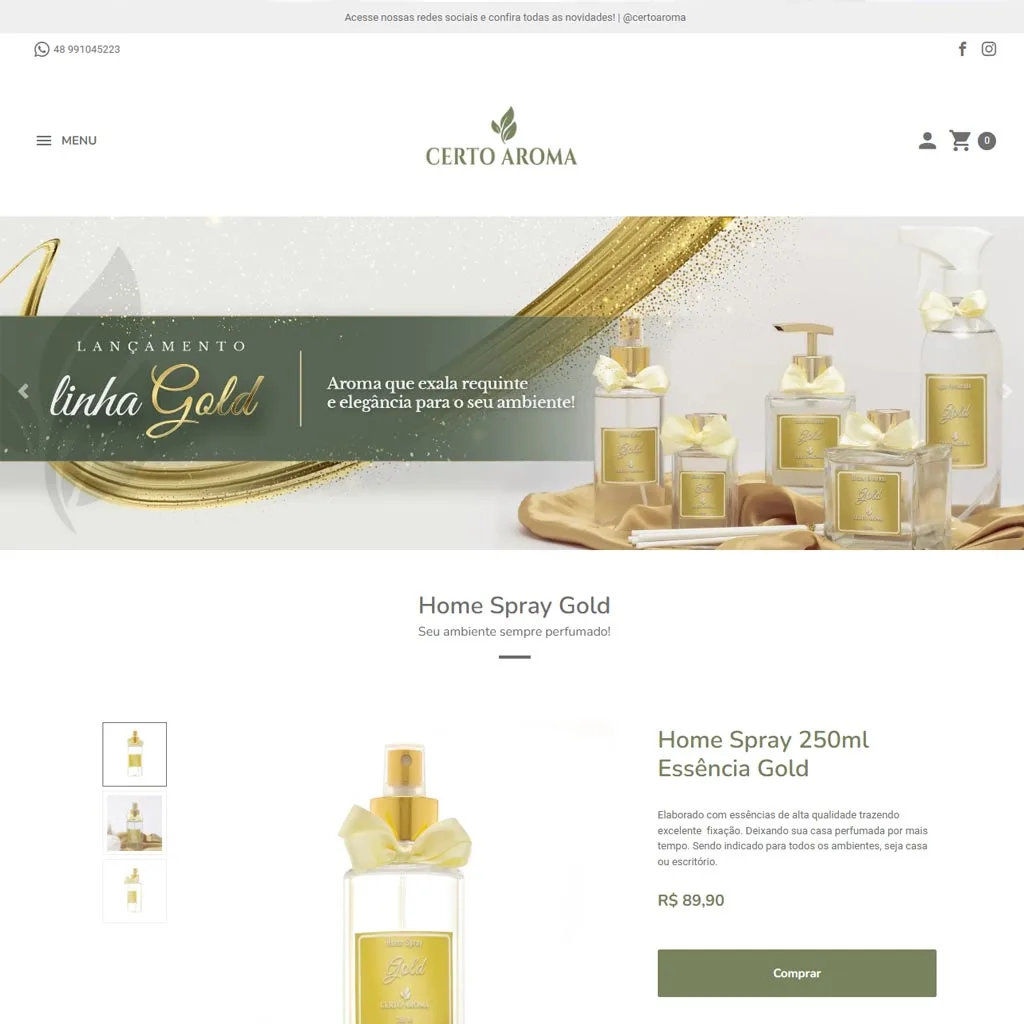 Desenvolvimento Loja virtual Certo Aroma