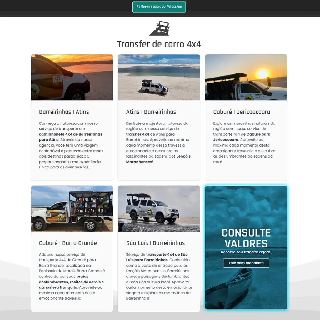 Desenvolvimento site Atins 4x4 Adventure