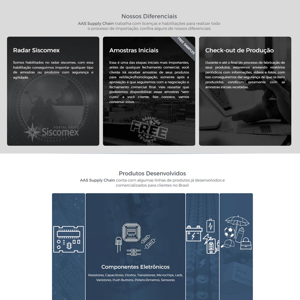 Desenvolvimento site exportação