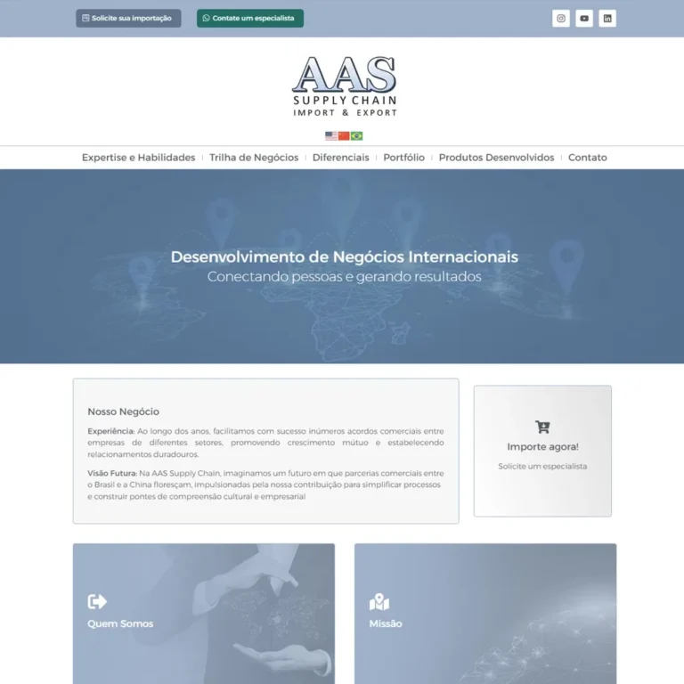 Criacao Site exportação AAS