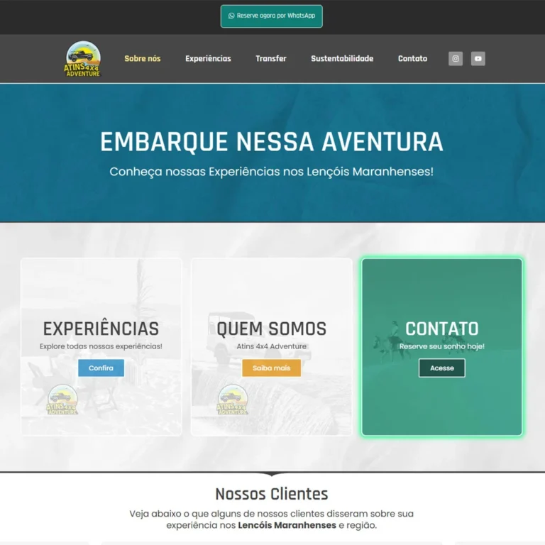 Criação de site Atins Adventure