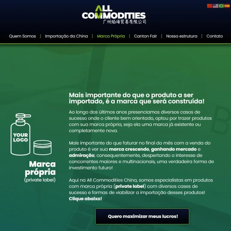 Criação de Site Exportação China