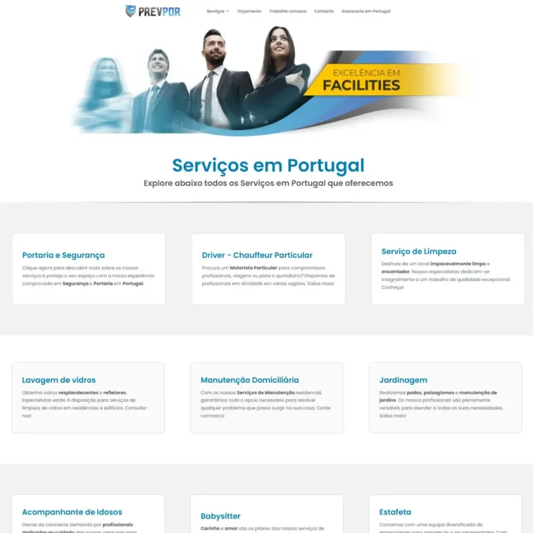 Criação de site Prevpor Portugal