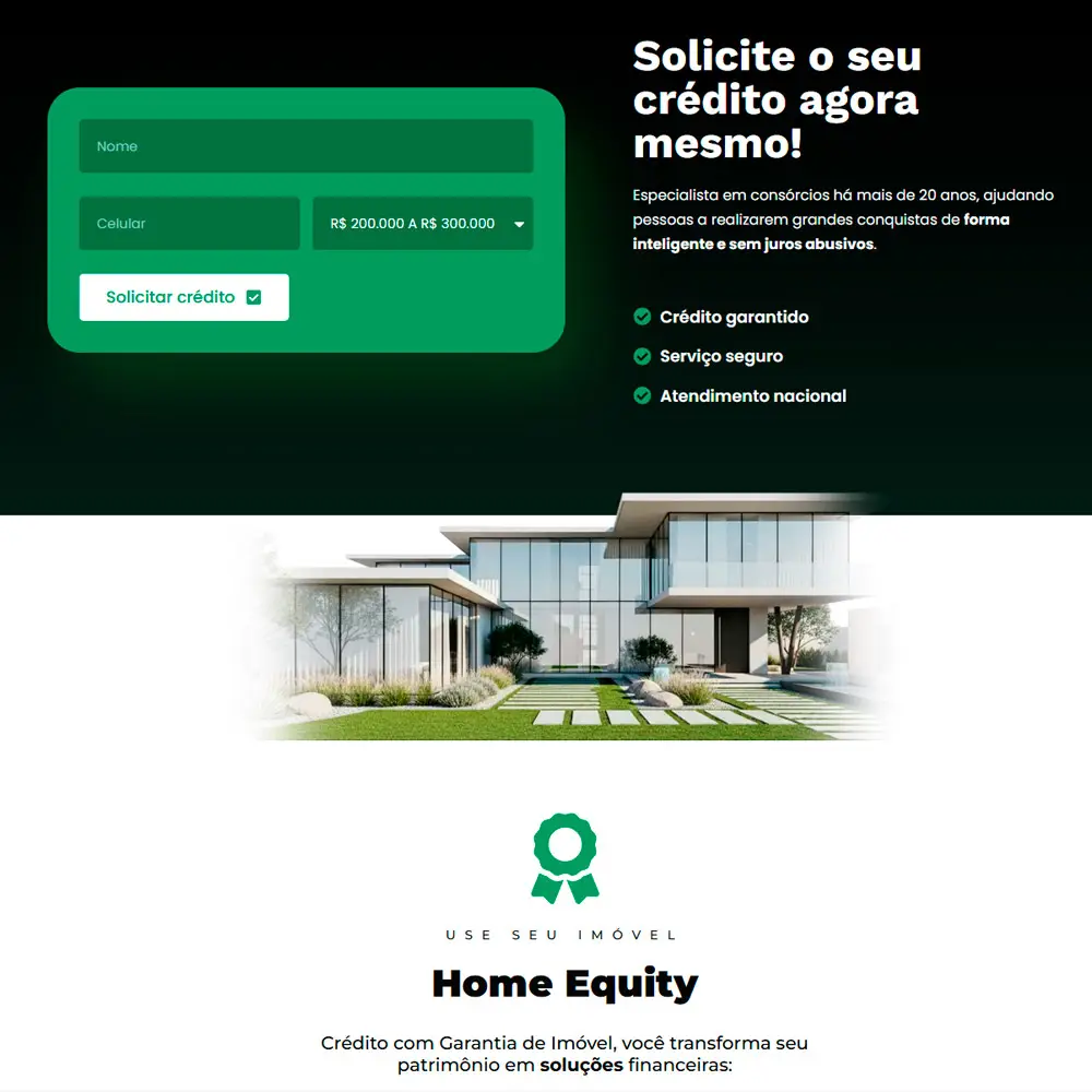 Landing page desenvolvimento